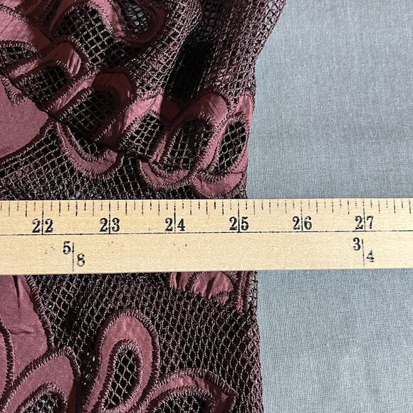 Torrid Blouse Womens 1X Purple‎ Mesh Embroidered Long Sleeves Sheer Art NEW - Picture 11 of 11